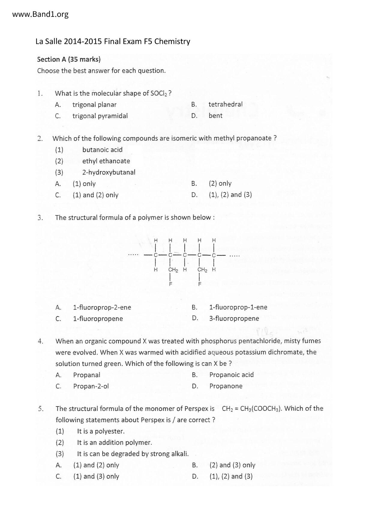 F5Chemistry試卷