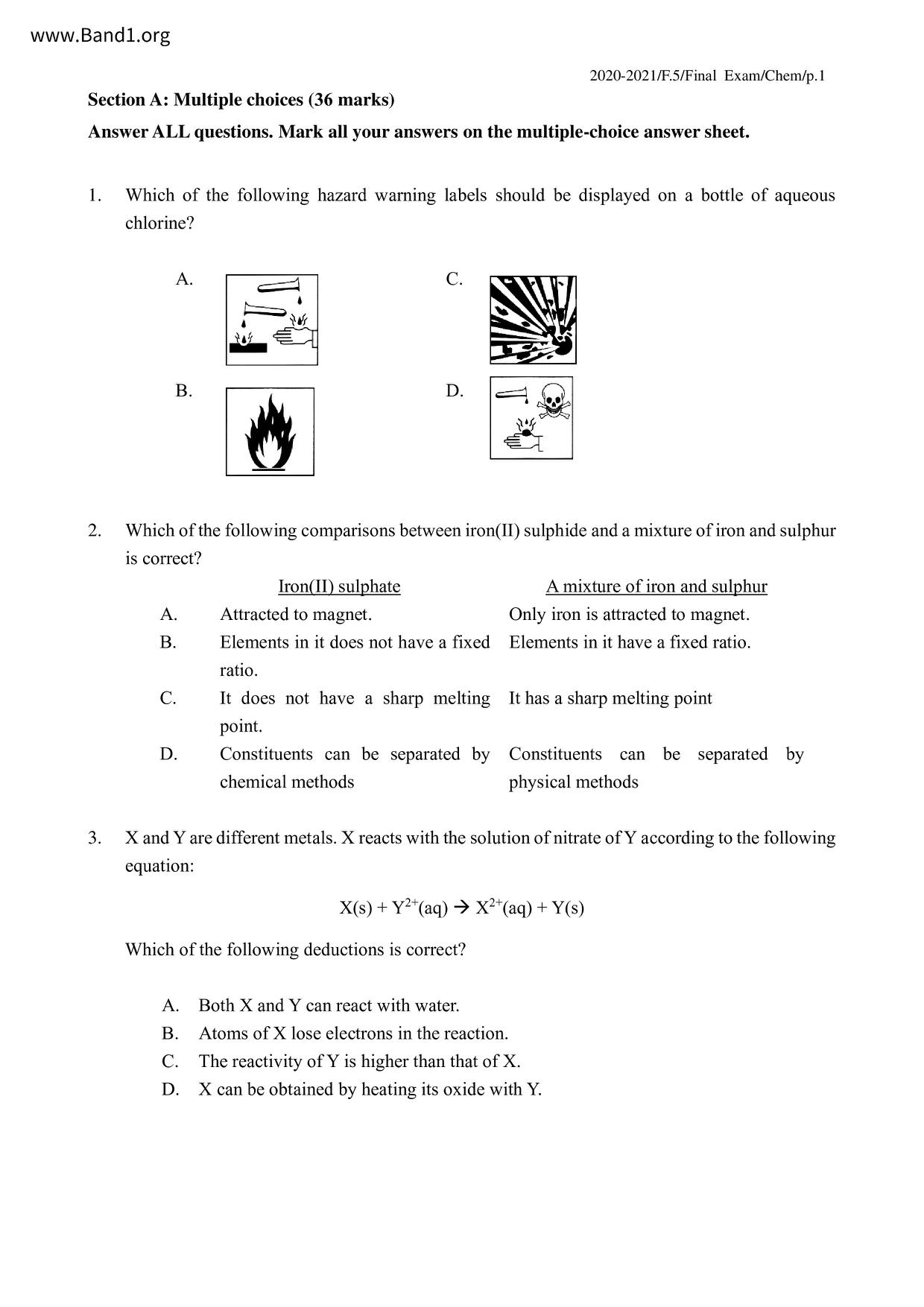 F5Chemistry試卷