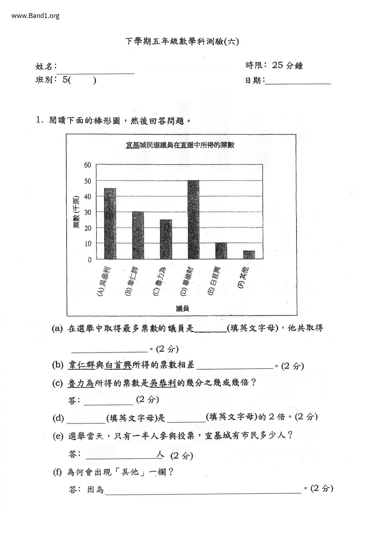 P5Maths試卷