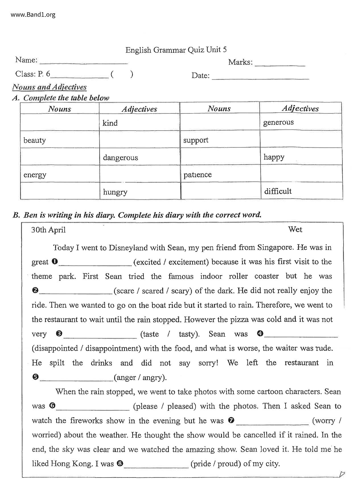 P6English試卷