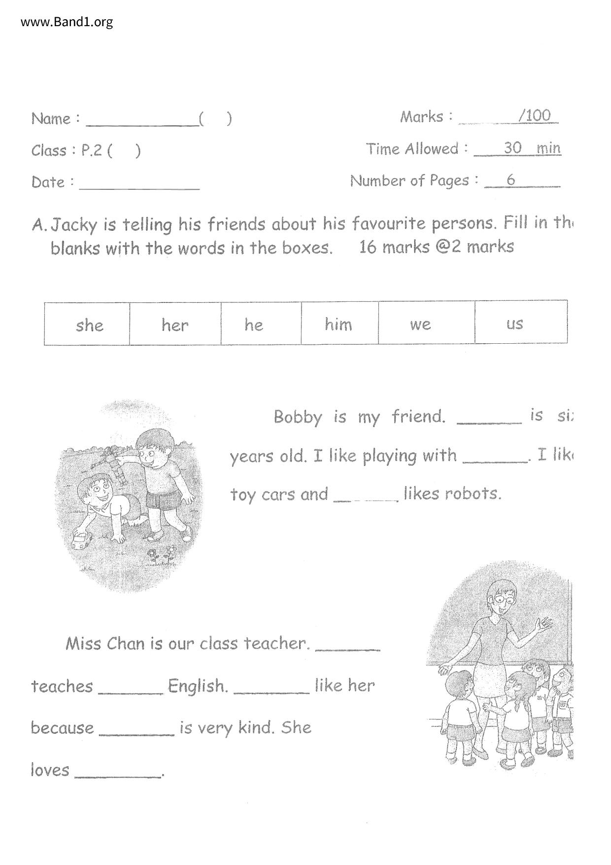 P2English試卷