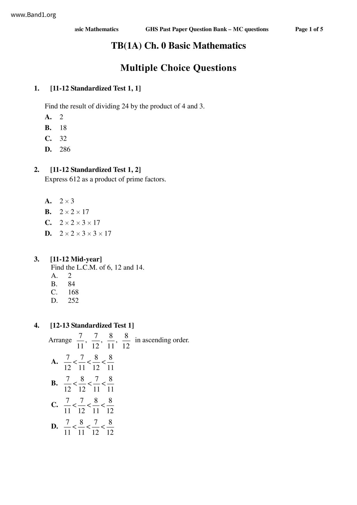 F1Maths試卷