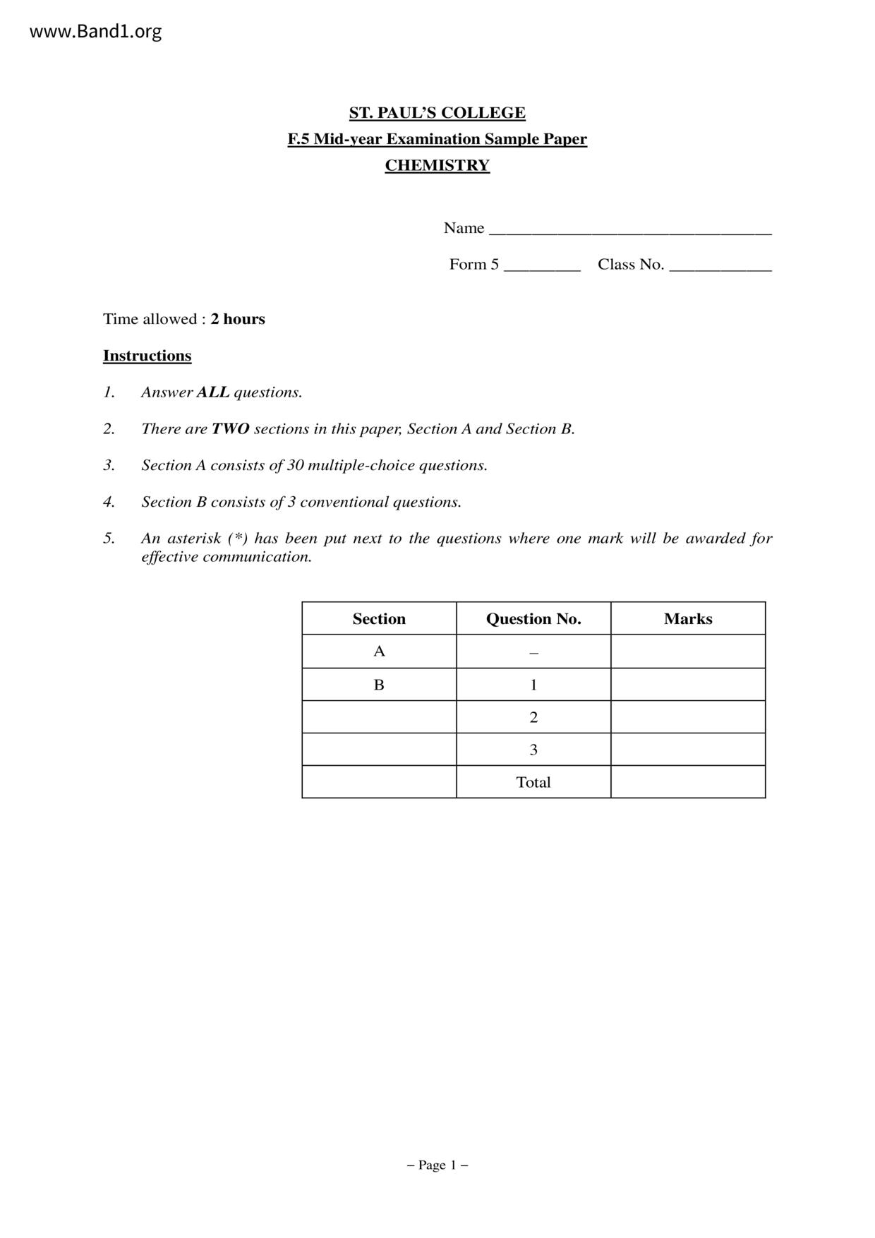 F5Chemistry試卷