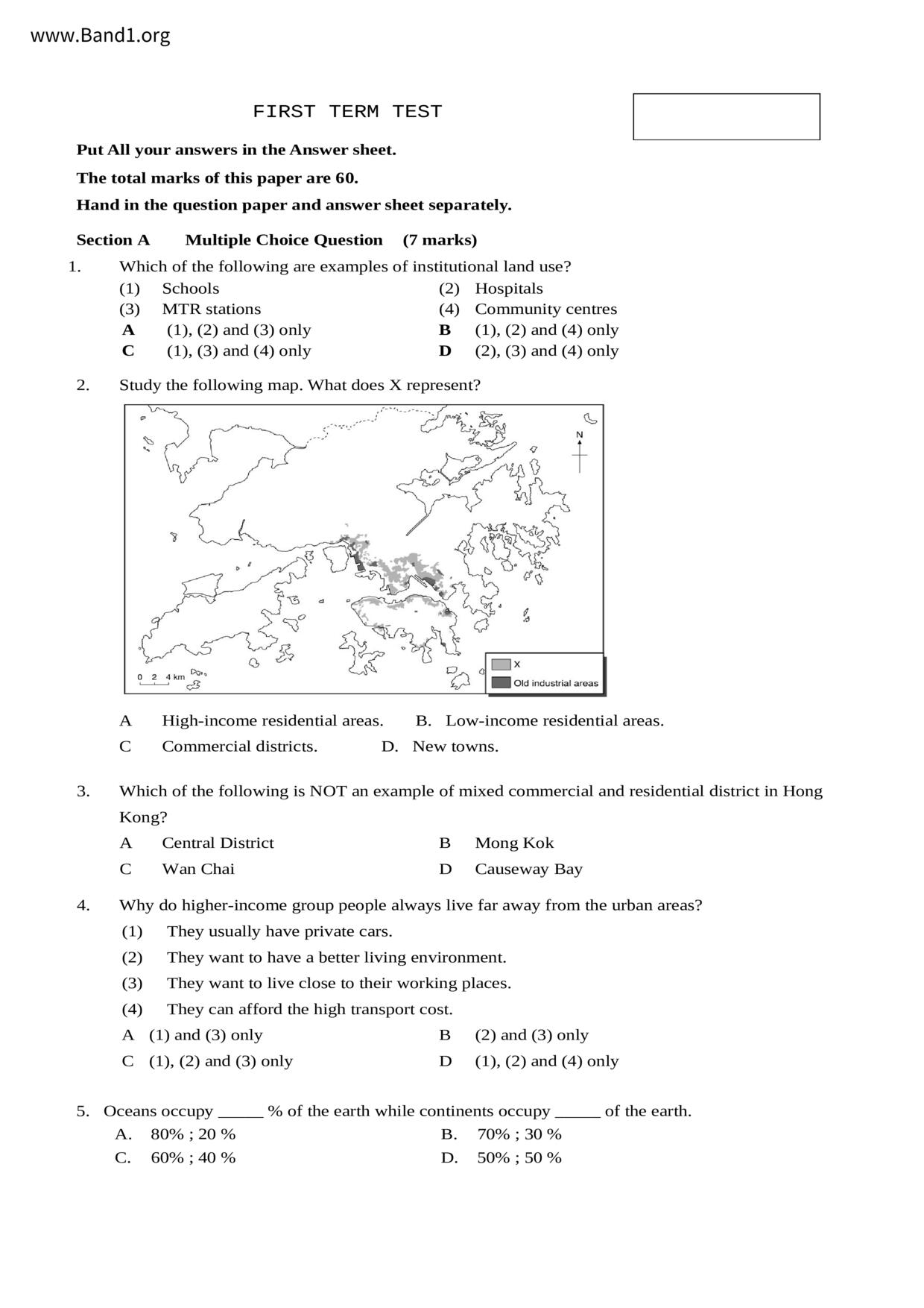 F1Geography試卷