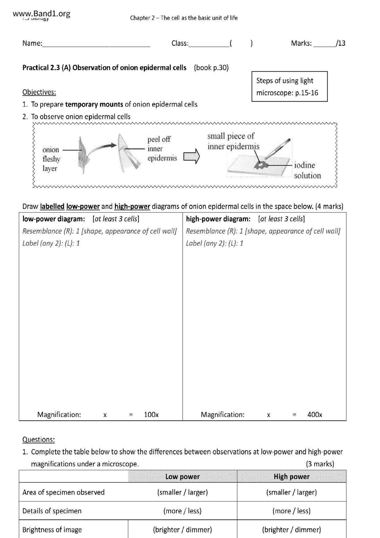 F3Biology試卷