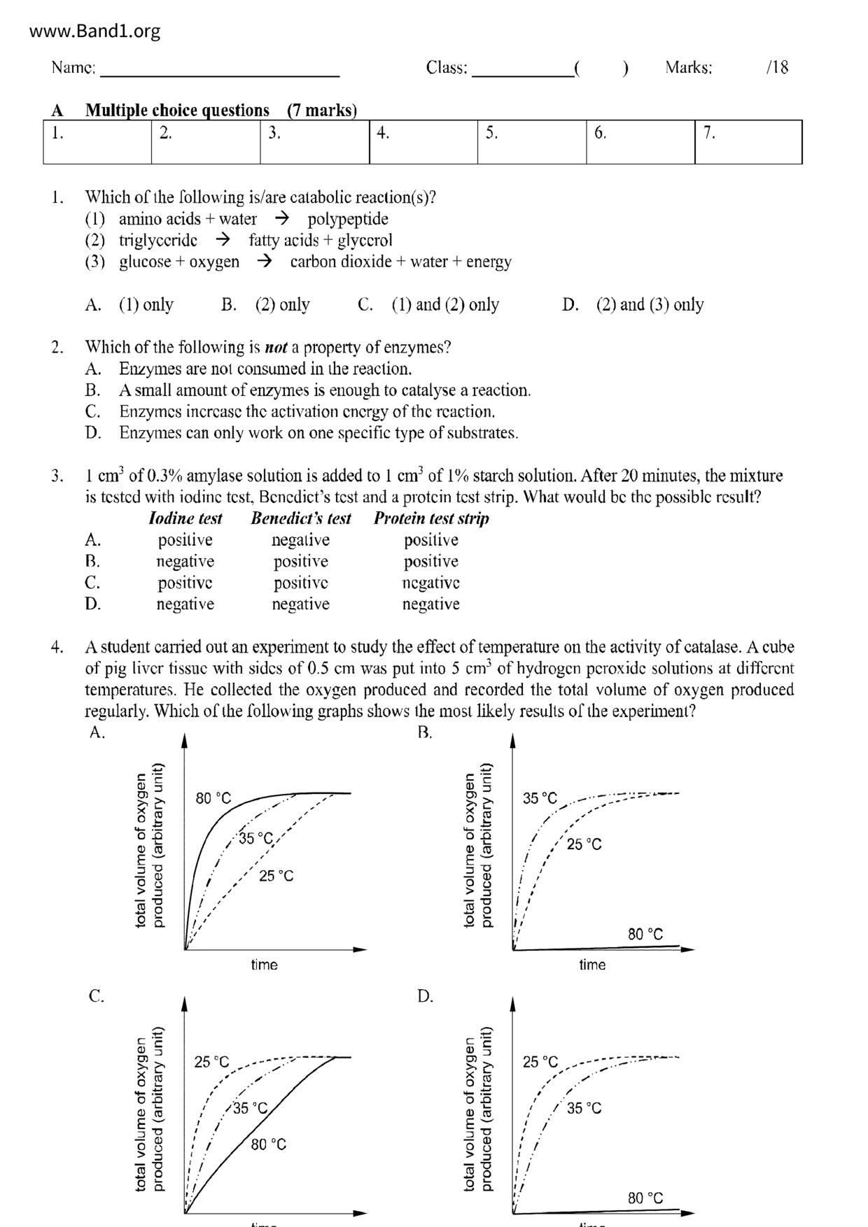 F3Biology試卷