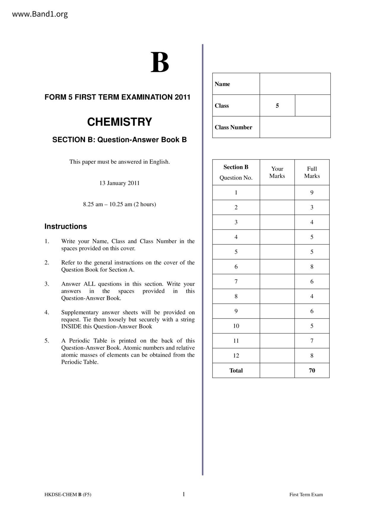 F5Chemistry試卷