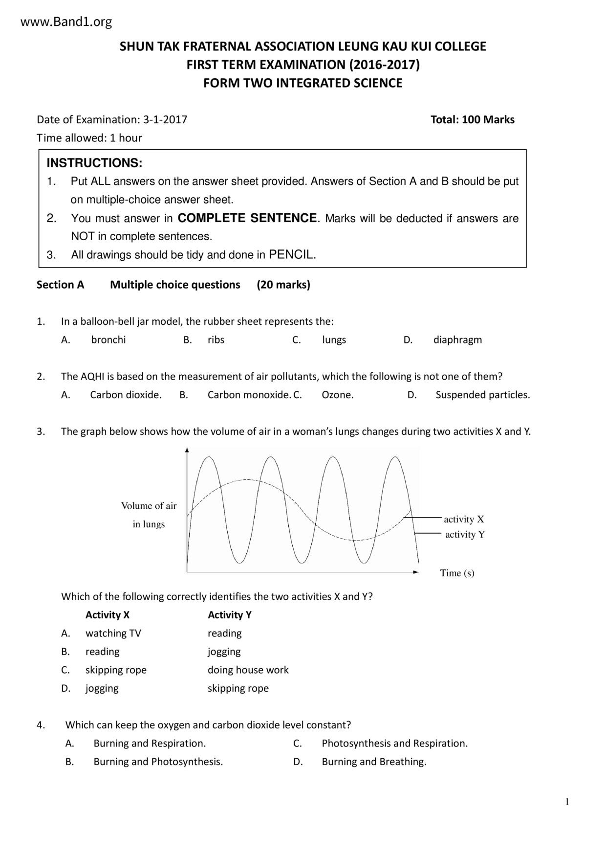 F2Science試卷