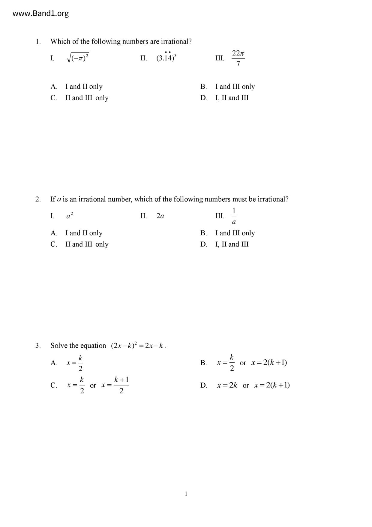 F4Maths試卷