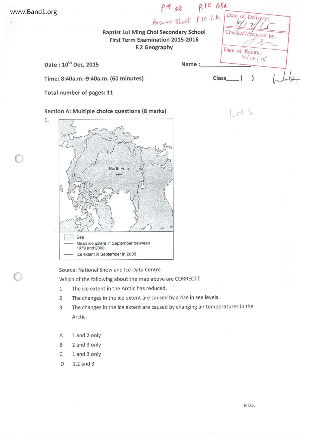 F2Geography試卷