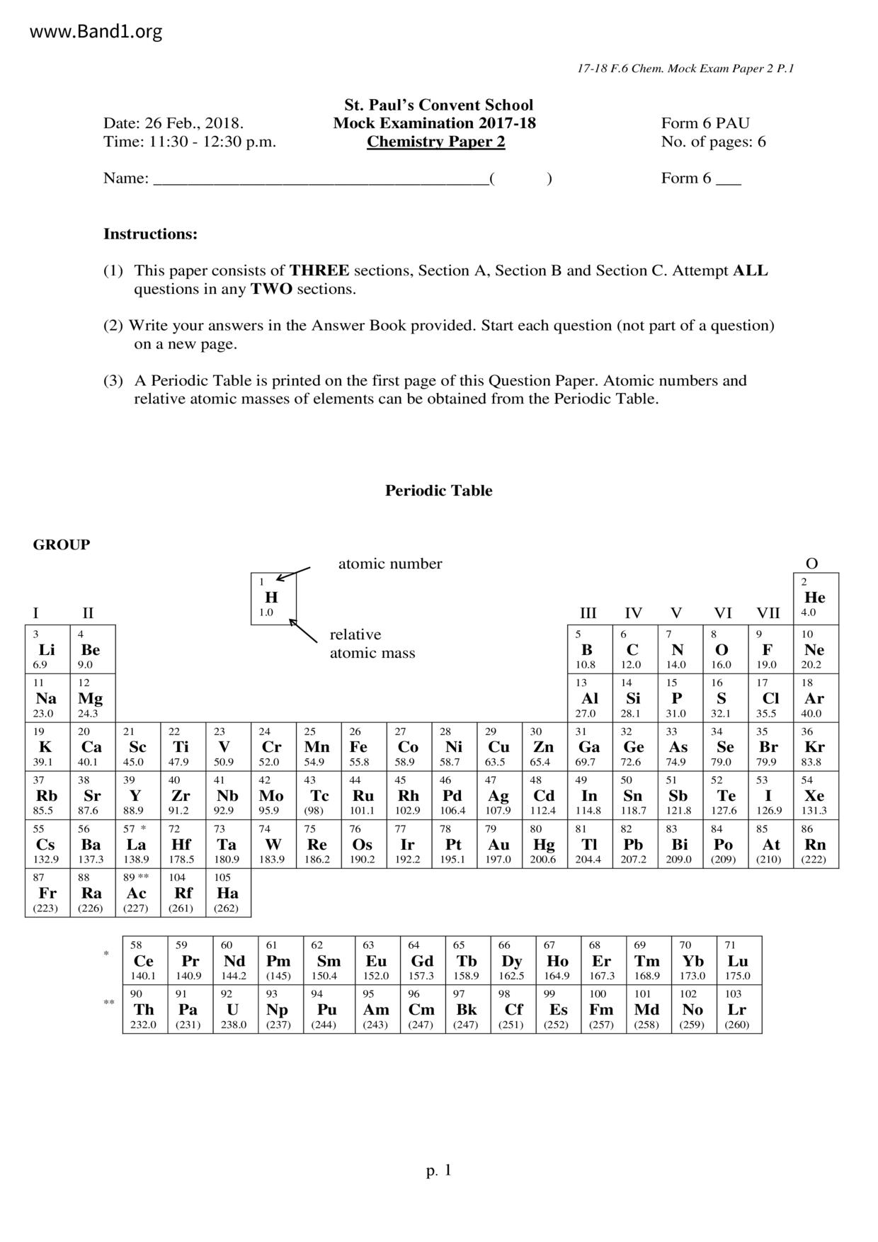 F6Chemistry試卷