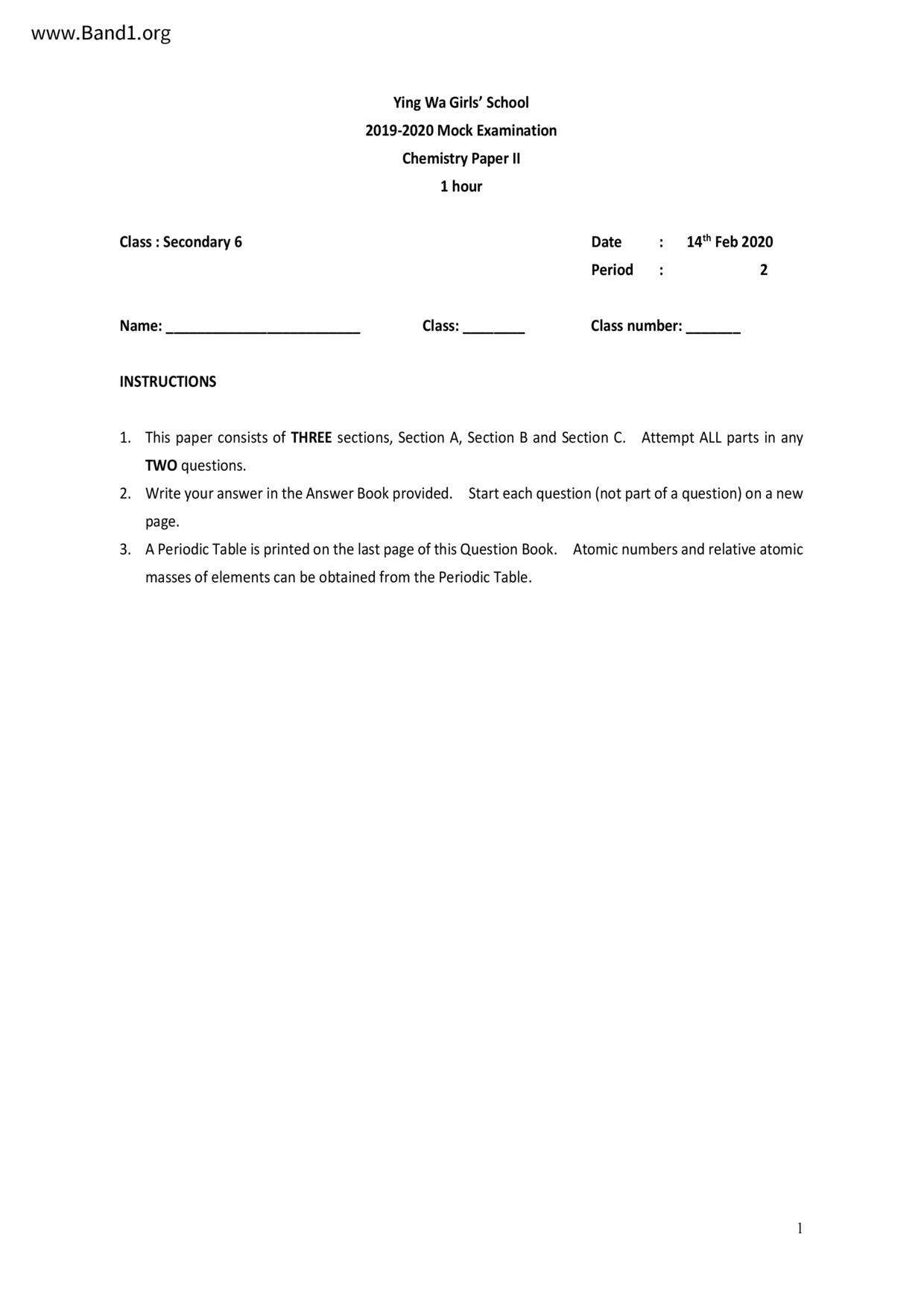 F6Chemistry試卷