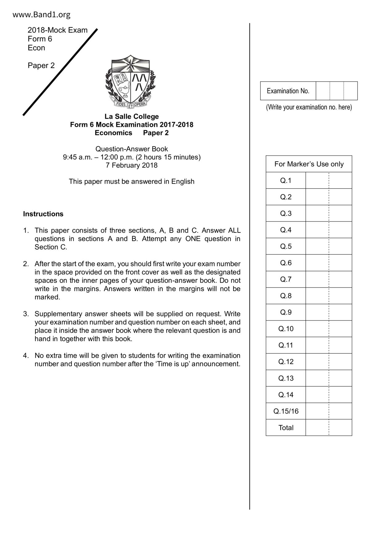 F6Economics試卷