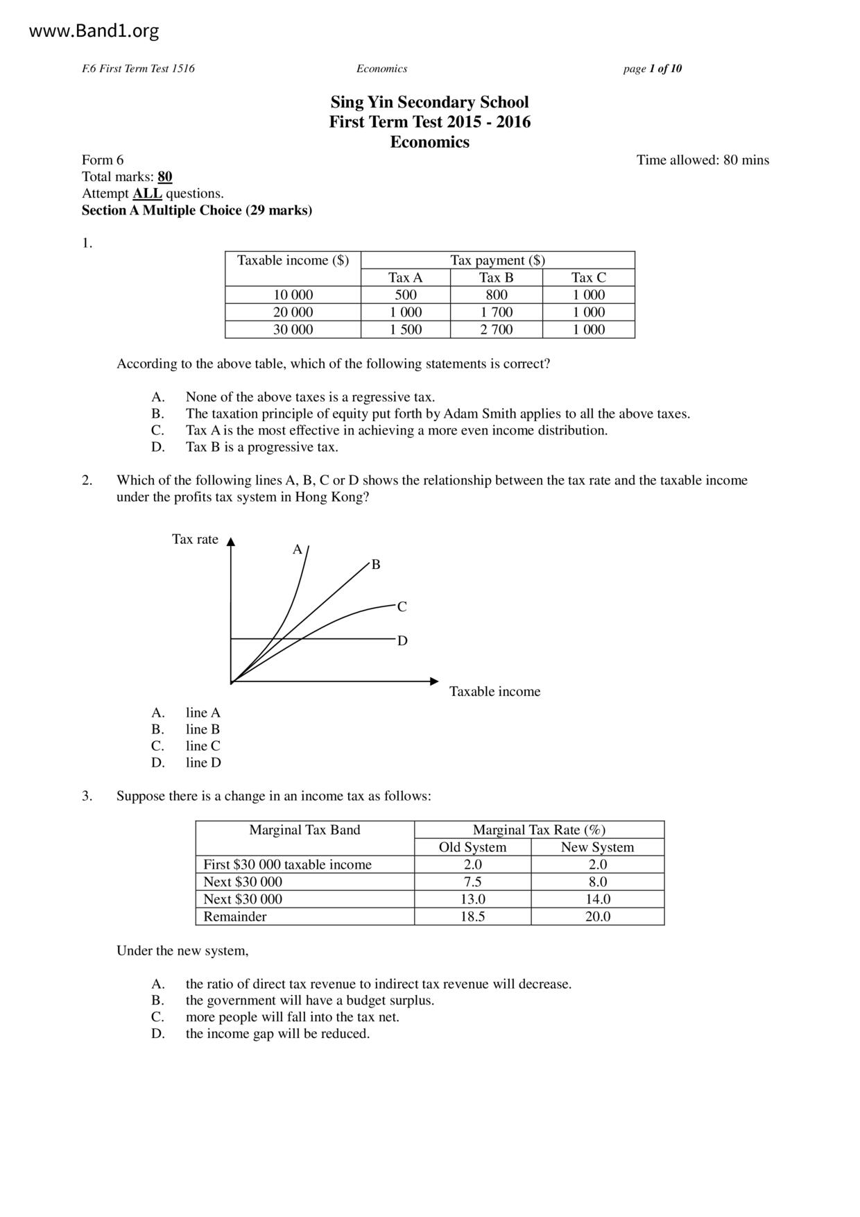 F6Economics試卷