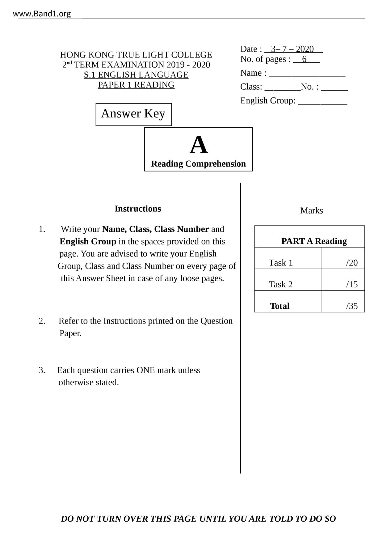 F1English試卷