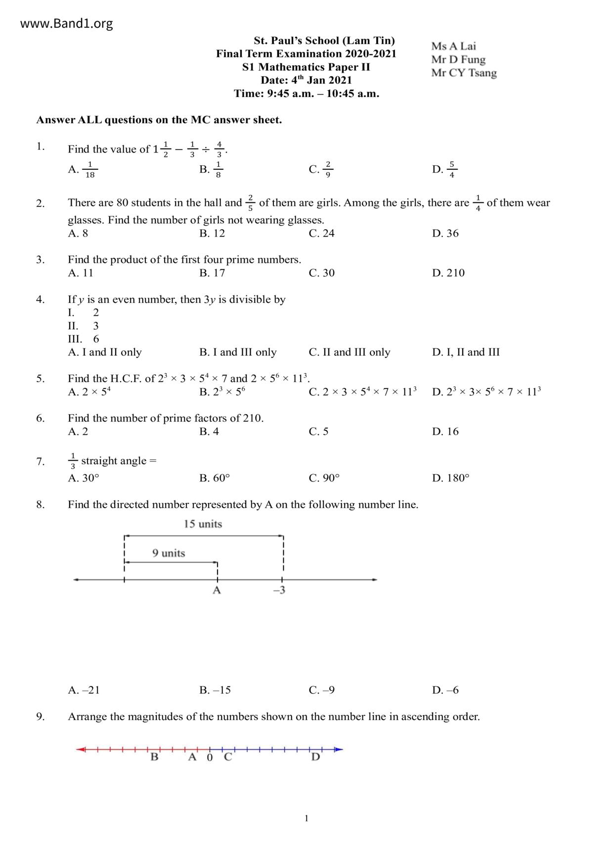 F1Maths試卷