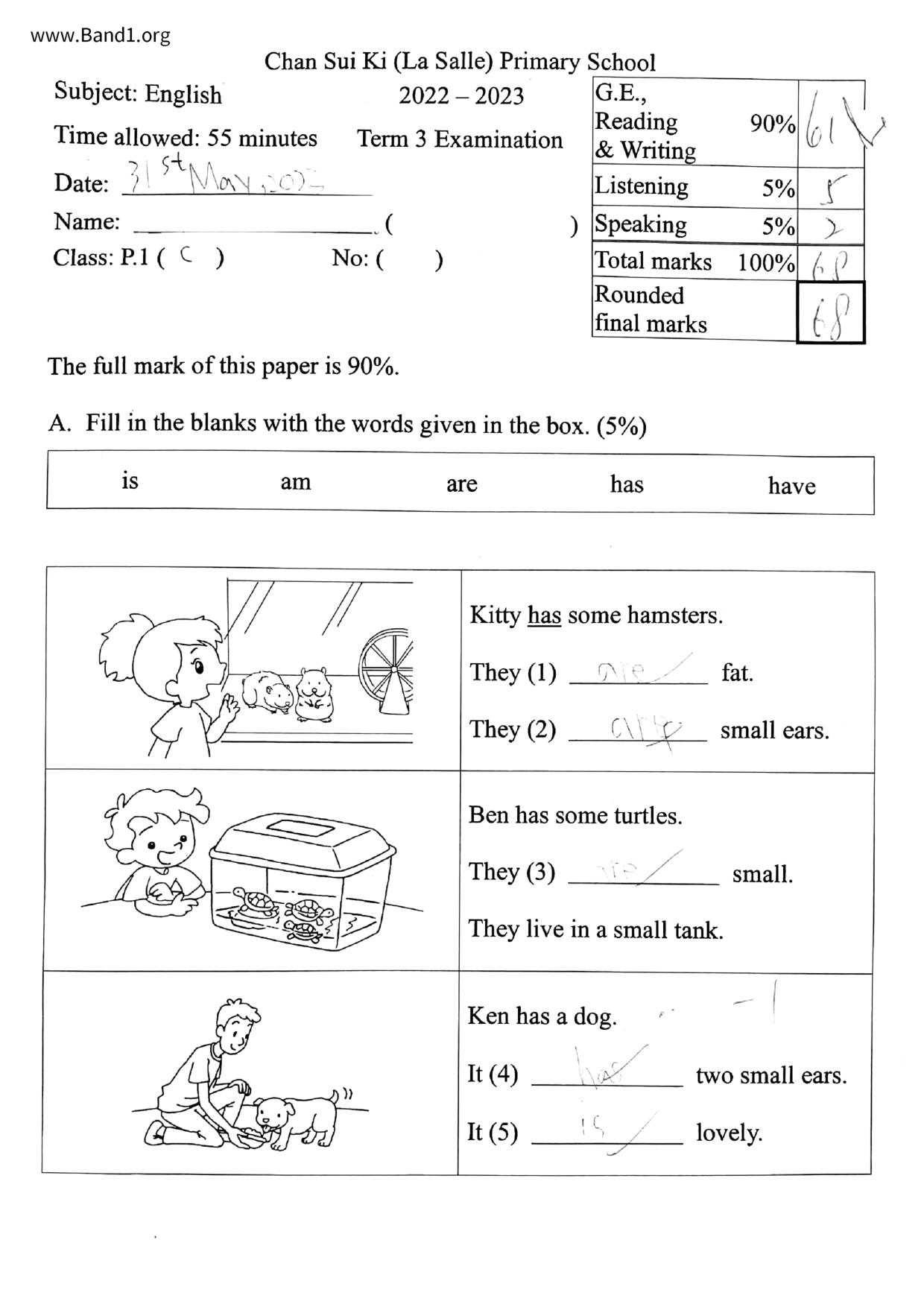 P1English試卷