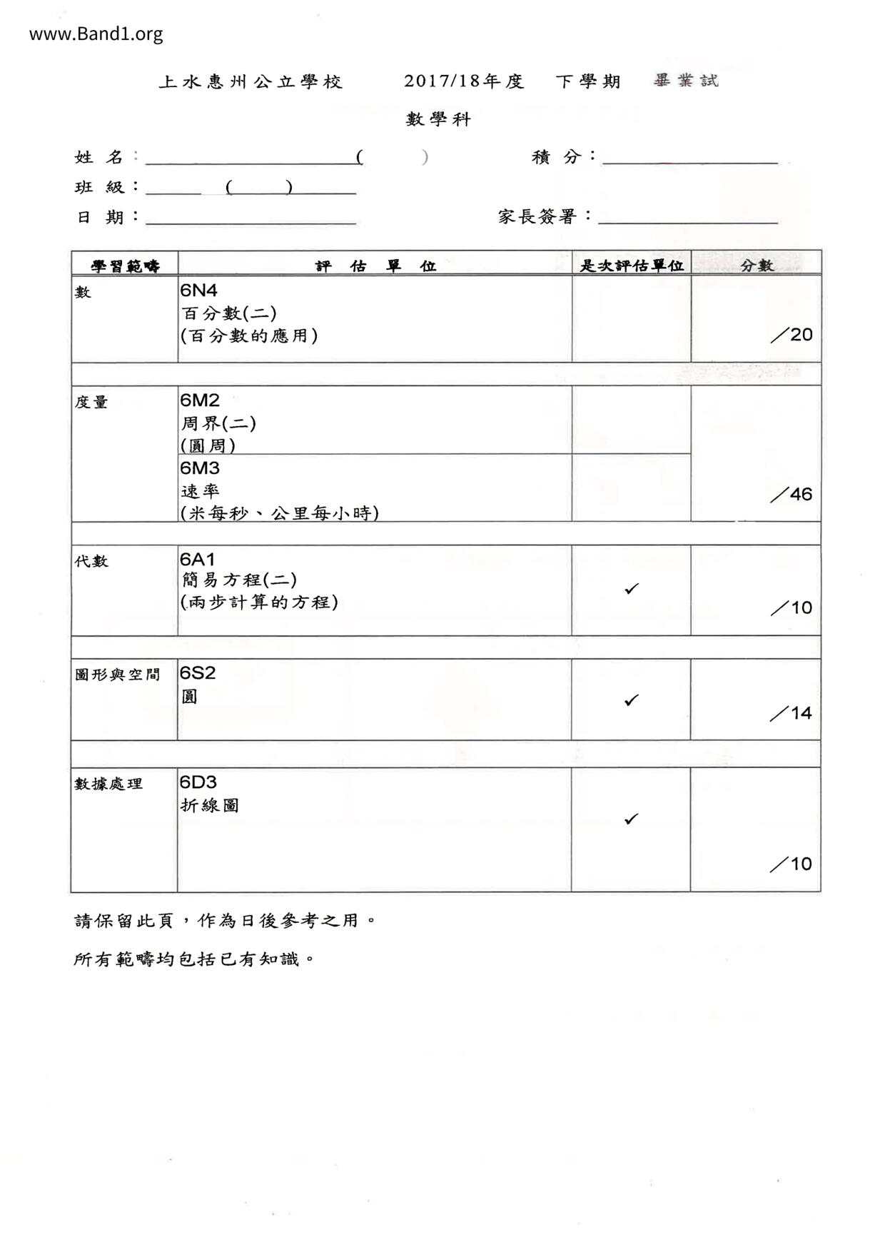 P6Maths試卷