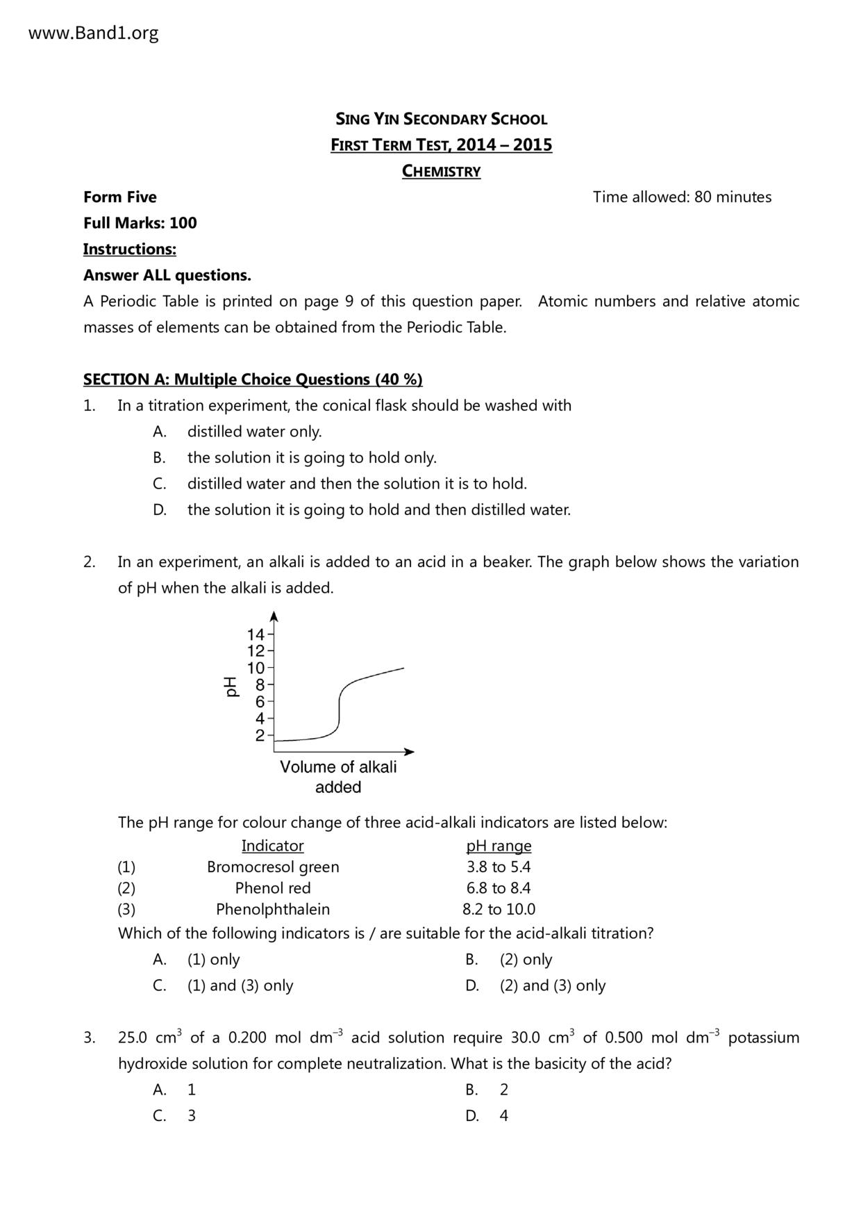 F5Chemistry試卷