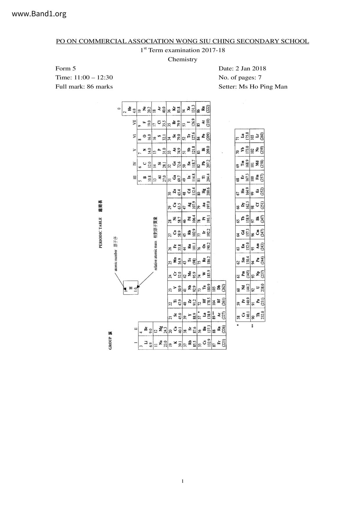 F5Chemistry試卷