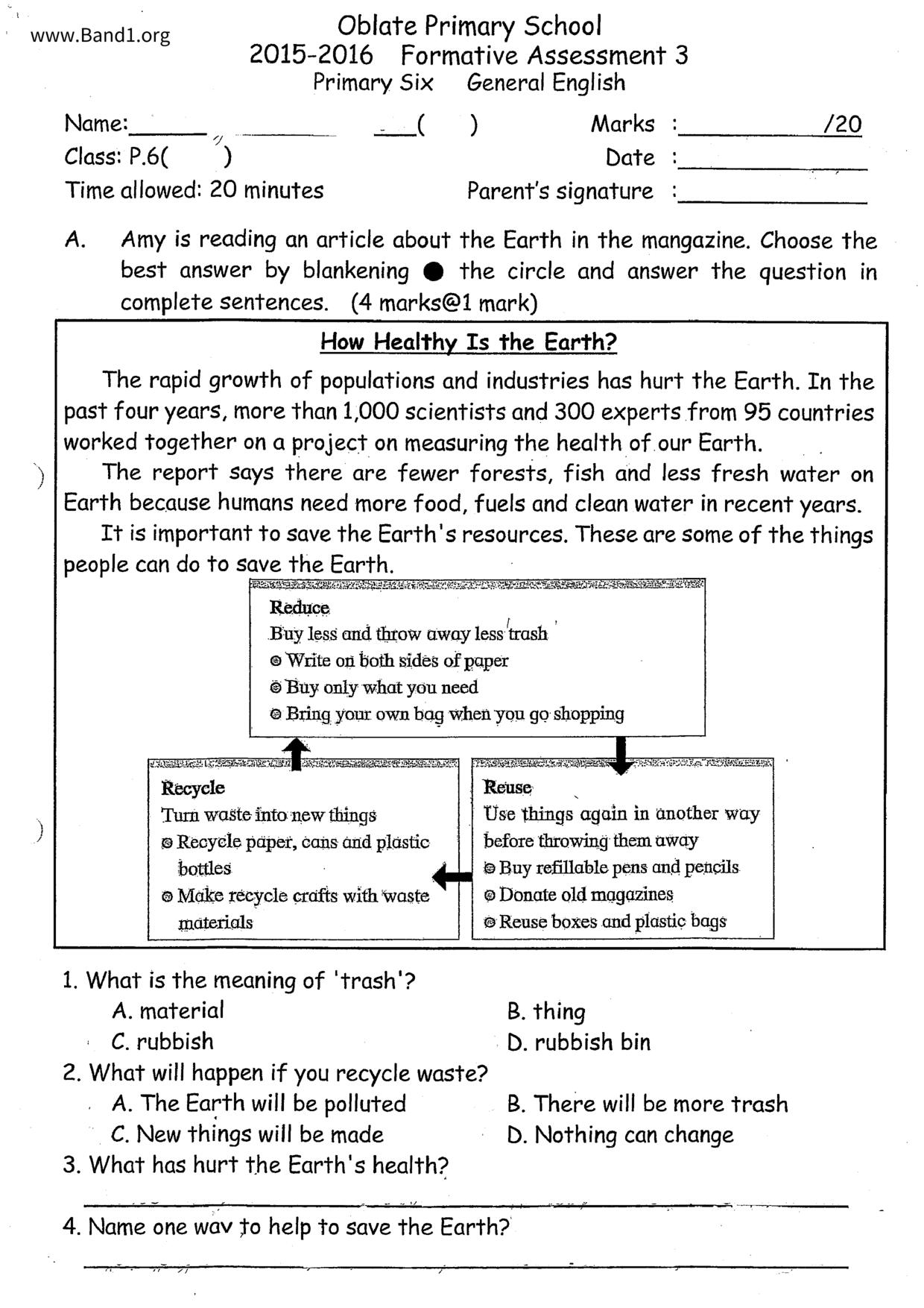 P6English試卷