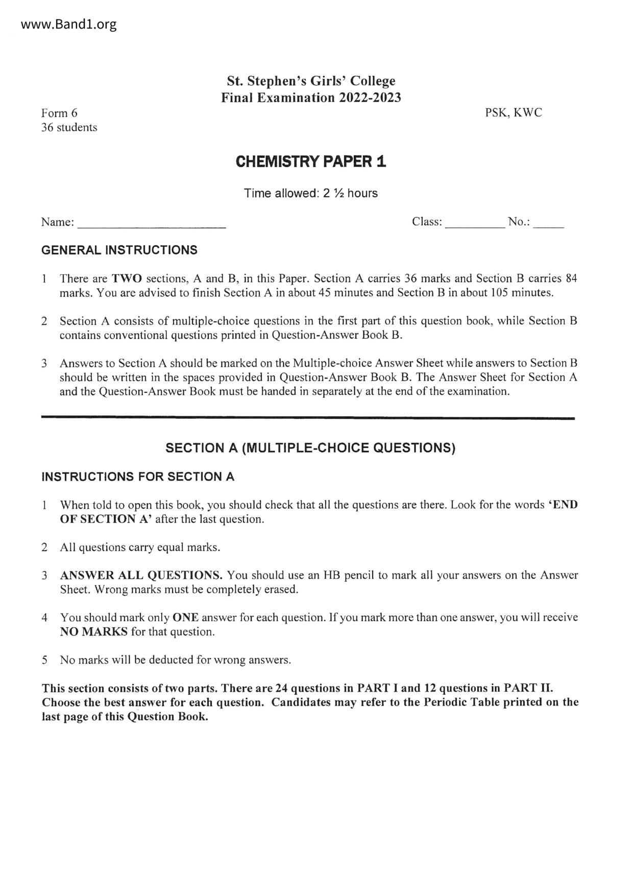 F6Chemistry試卷