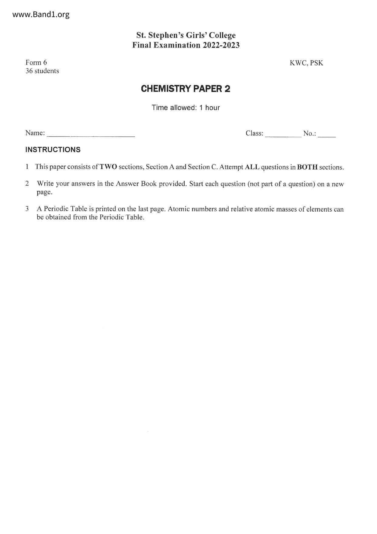 F6Chemistry試卷