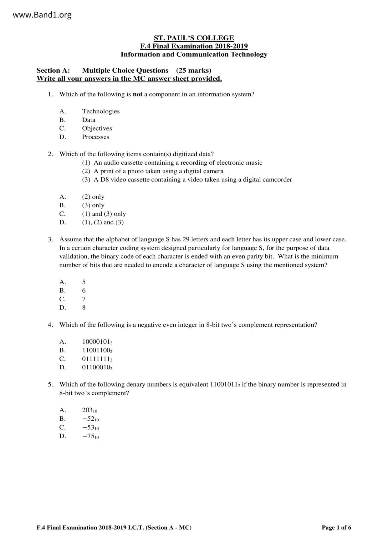 F4Computer試卷