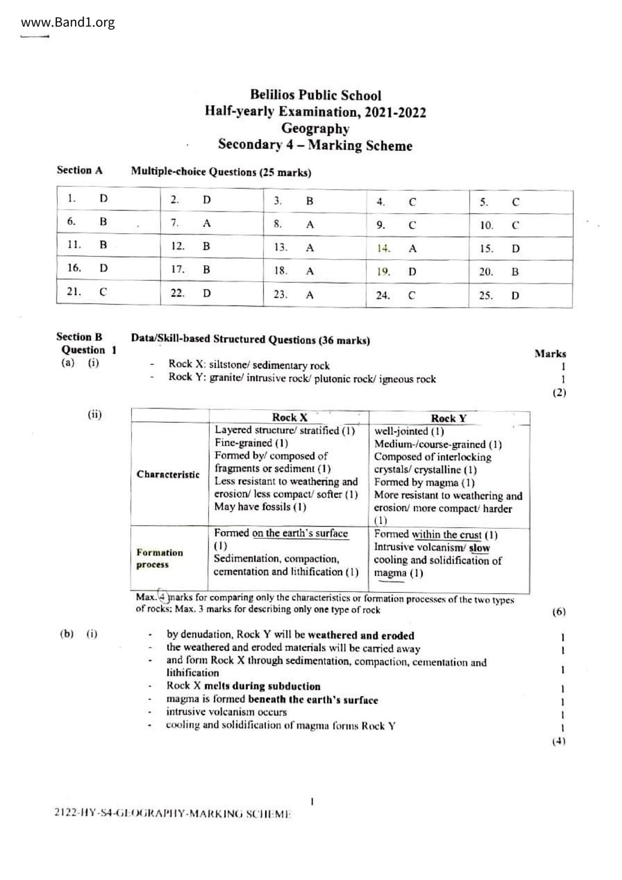 F4Geography試卷