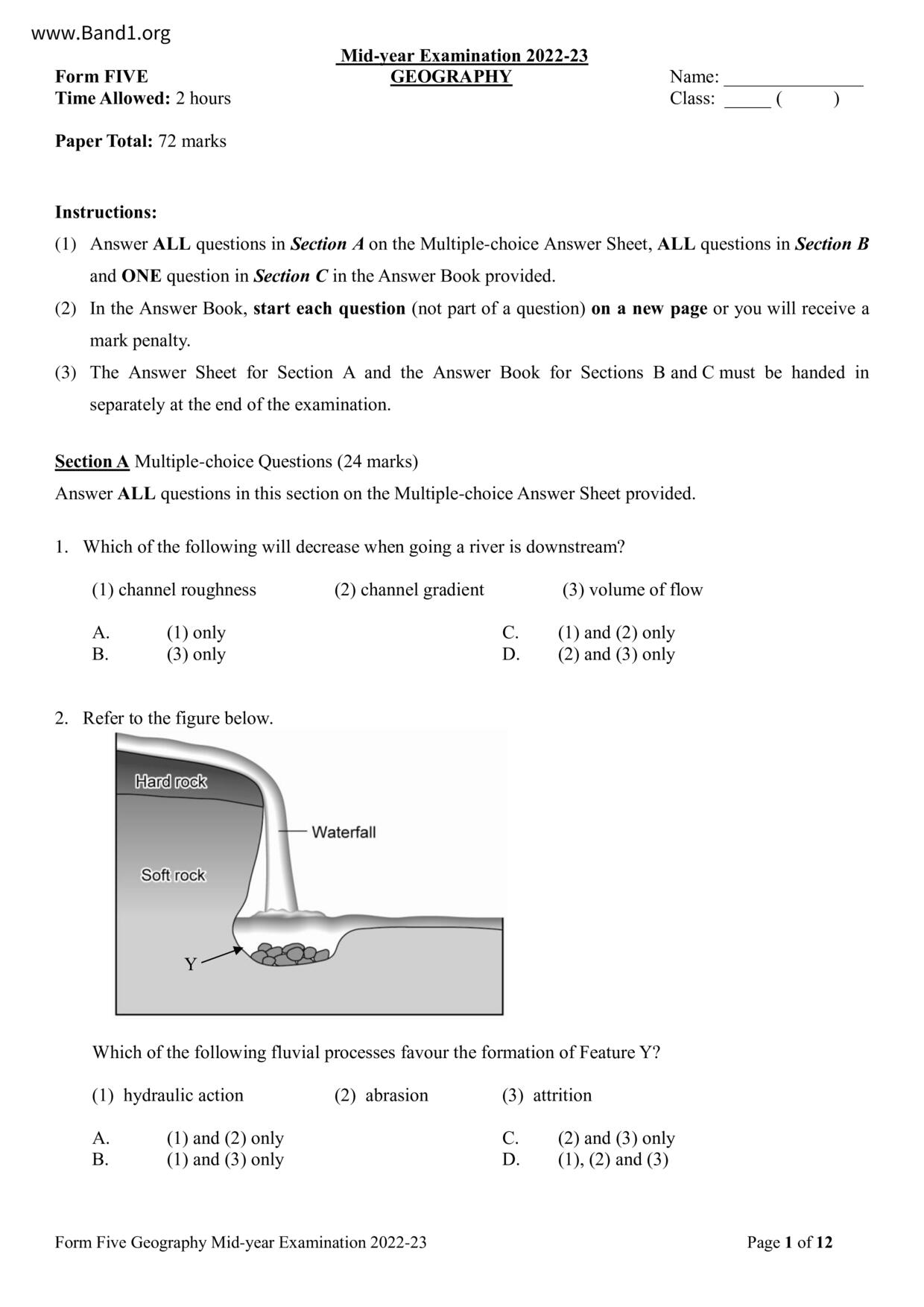 F6Geography試卷