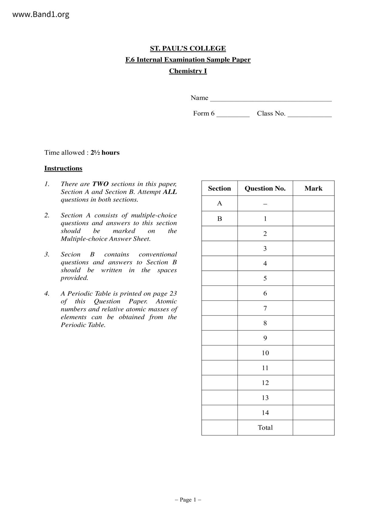 F6Chemistry試卷