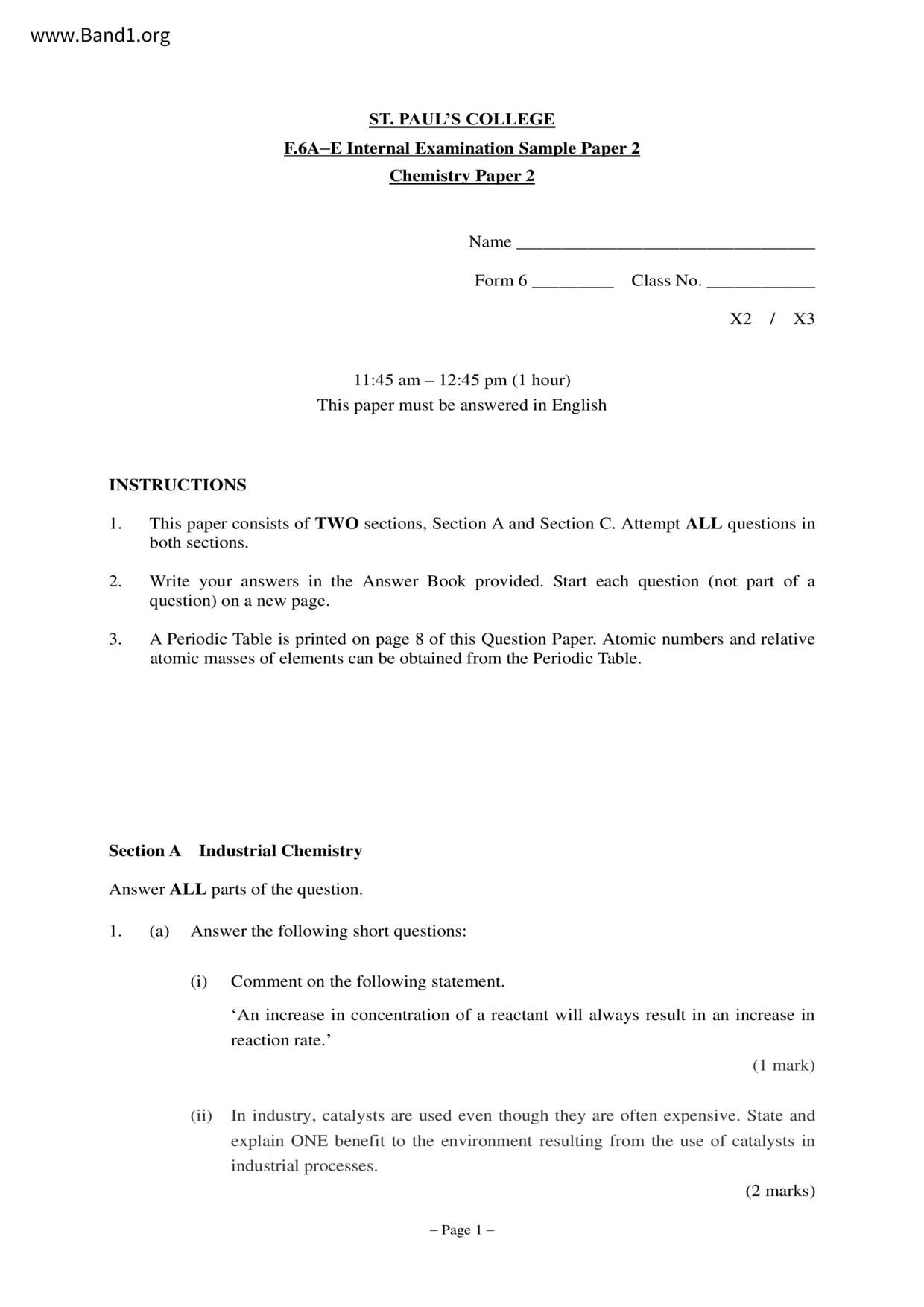 F6Chemistry試卷